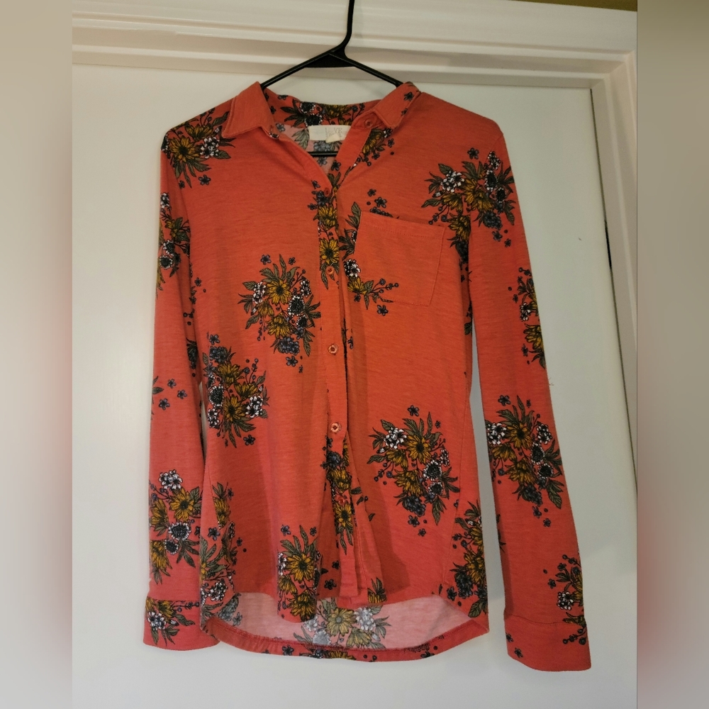 Burnt Orange || Bohemian Button down || Womans shirt